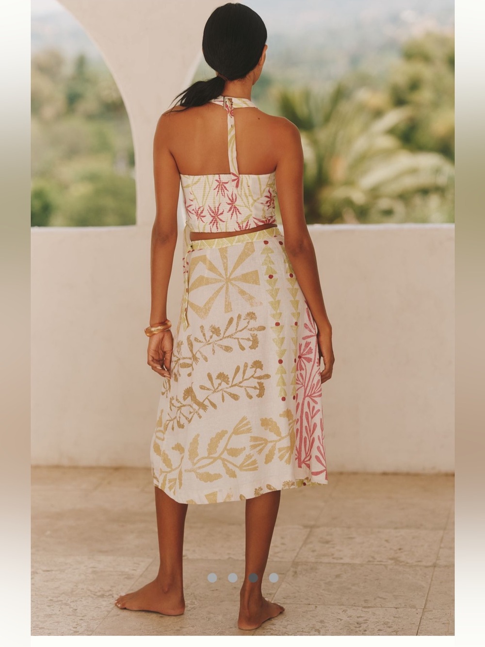 WOOL + NATURE x Celandine by Anthropologie Linen Blend Buckle Wrap Skirt, Sz XXS - Picture 6 of 11